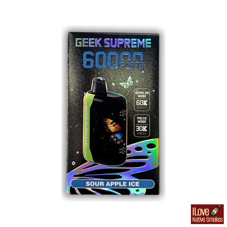 GEEK SUPREME Sour Apple Ice 60K Puffs Vape